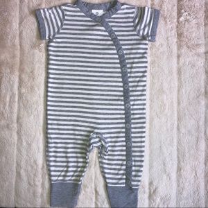 Hanna Andersson gray and white striped romper